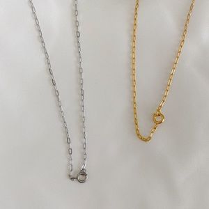 stainless steel tiny paper clip necklace
